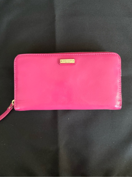 kate spade Handbags - kate spade Bright Pink Zip-Around Leather Wallet with Gold hardware